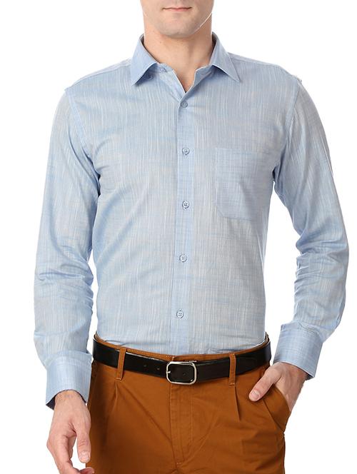 blue cotton formal shirt - 14243152 - Standard Image - 1