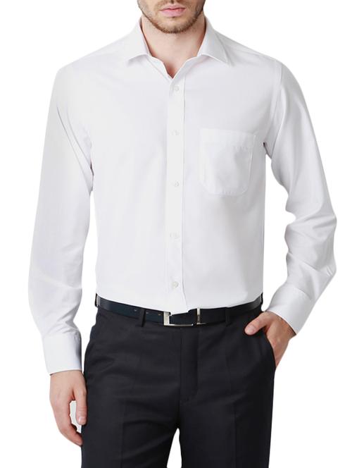 white polyester formal shirt - 14243158 - Standard Image - 1