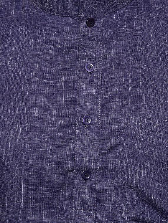 dark blue cotton kurta - 14246525 - Zoom Image - 4