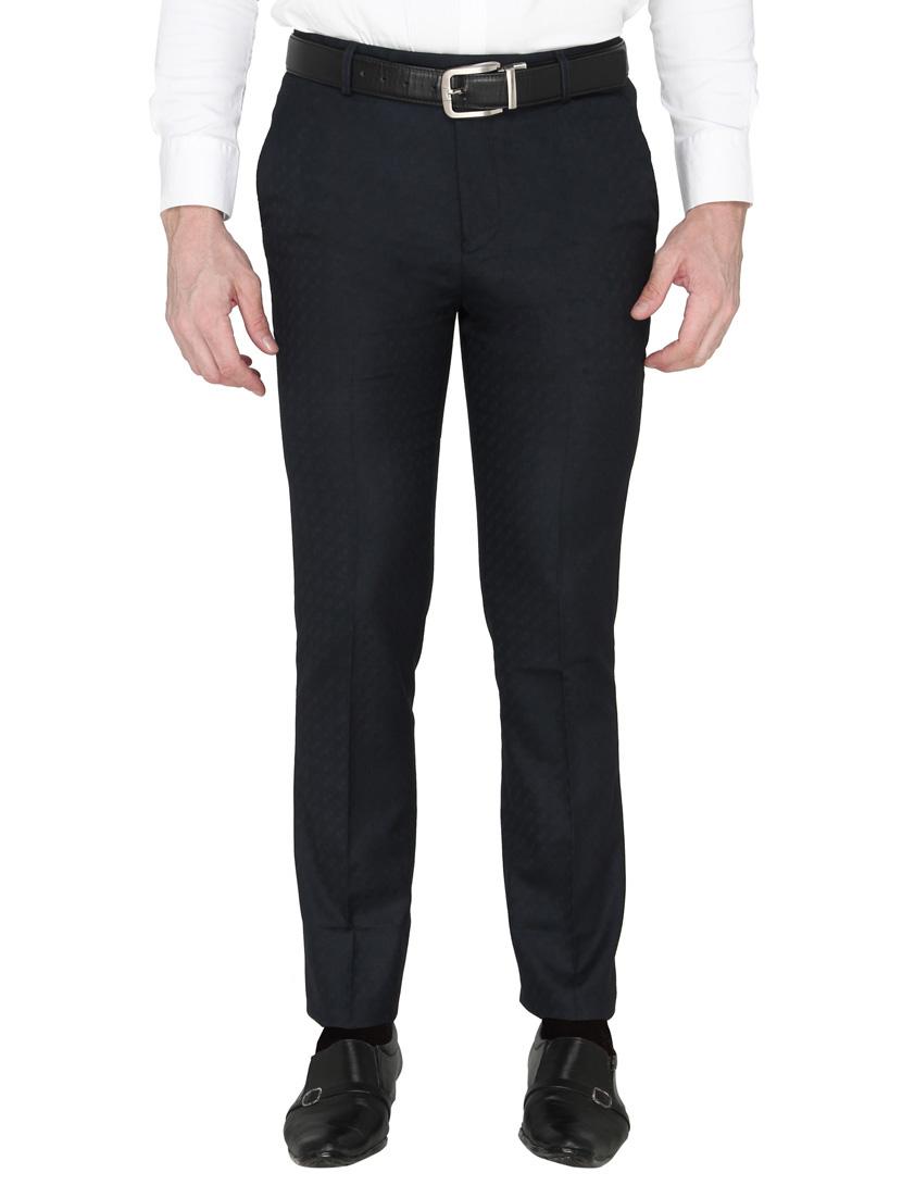 navy blue cotton formal trouser - 14247713 - Zoom Image - 1