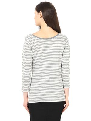 grey cotton casual tee - 14248293 - Standard Image - 3
