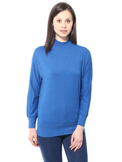 blue cotton blend tee - 14248357 - Standard Image - 1