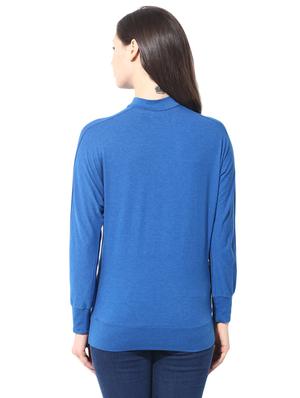 blue cotton blend tee - 14248357 - Standard Image - 3