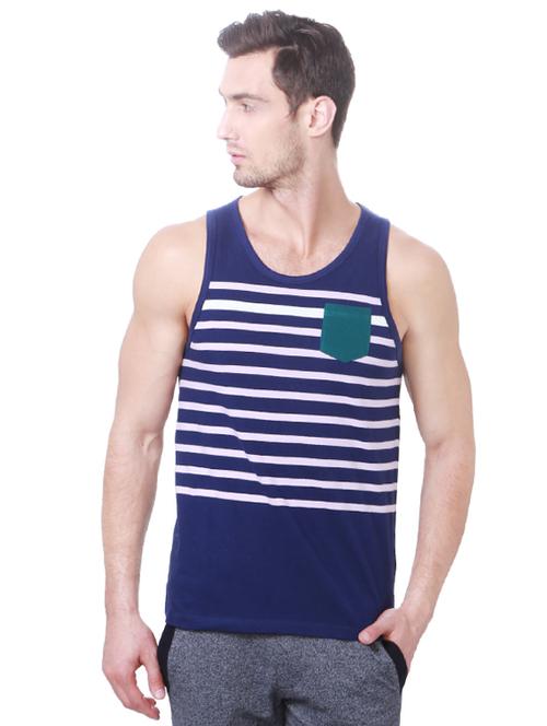 navy blue cotton vest - 14252877 - Very Small Image - 1