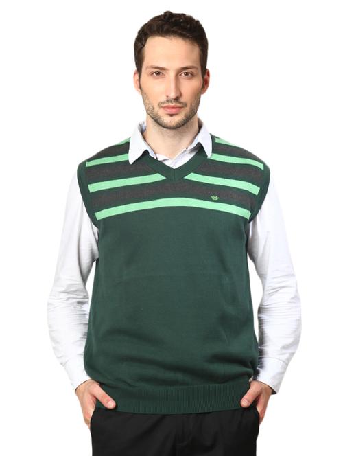 green striped cotton pullover - 14253004 - Standard Image - 1