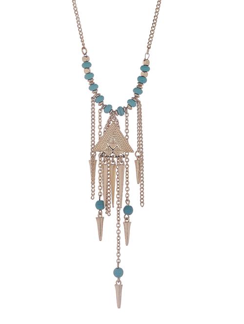 gold metal tribal necklace - 14253863 - Standard Image - 1