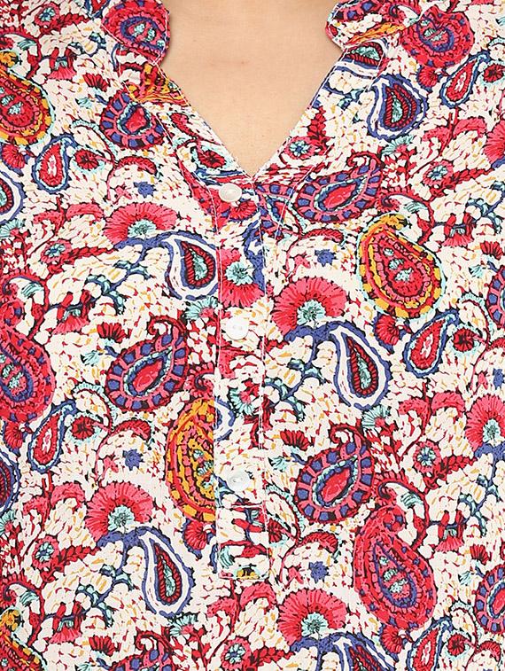 pink rayon straight kurta - 14253883 - Zoom Image - 4