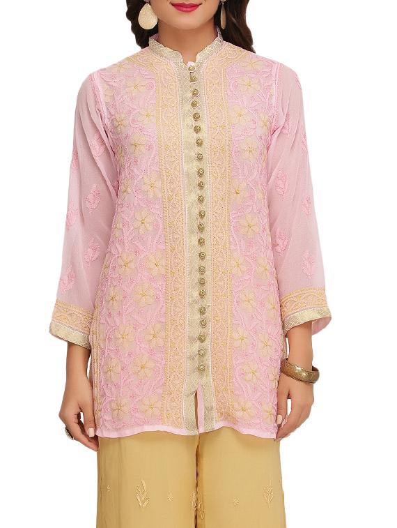 chikankari straight kurti - 14254216 - Zoom Image - 1