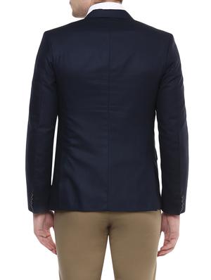 navy blue polyester formal blazer - 14255288 - Standard Image - 3