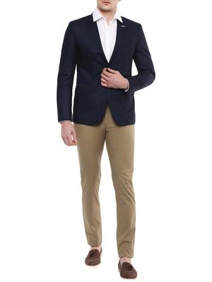 navy blue polyester formal blazer - 14255288 - Standard Image - 4