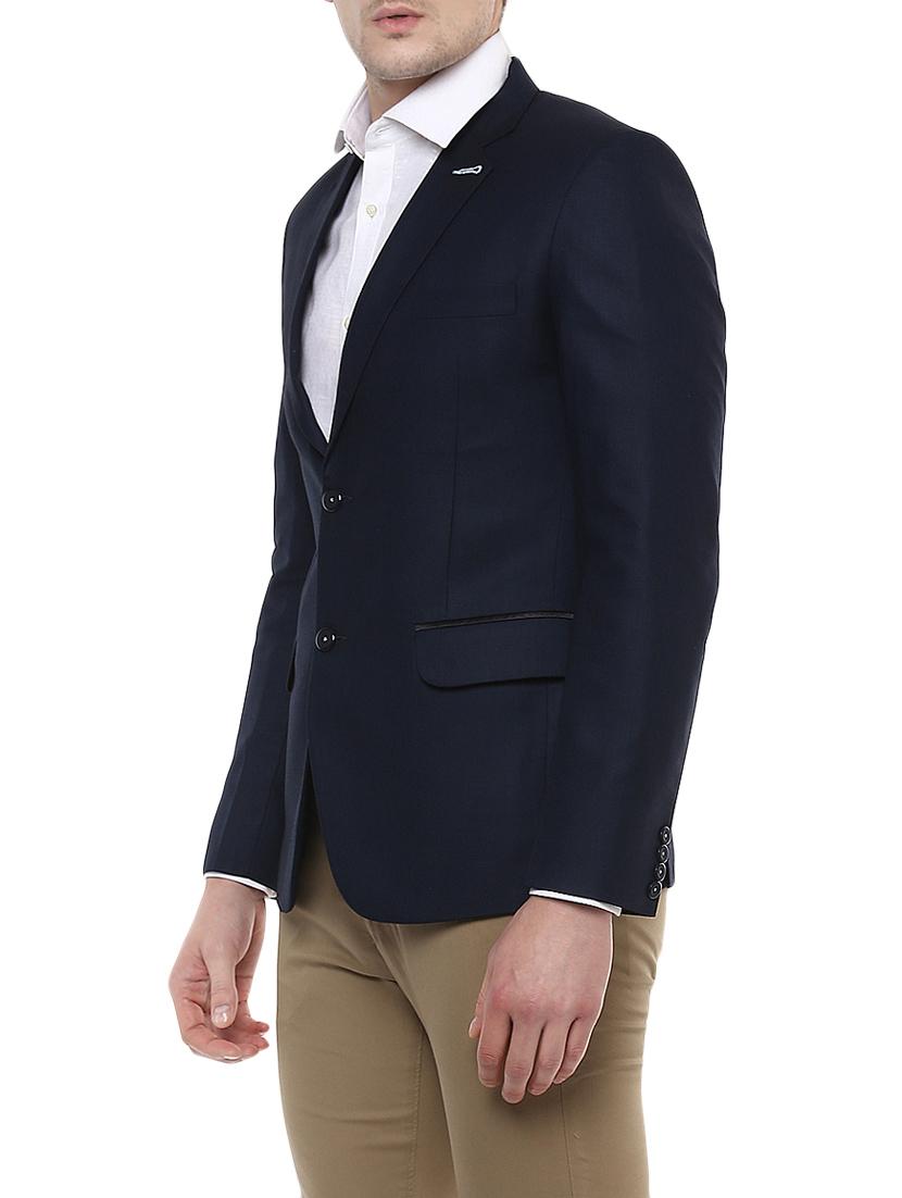navy blue polyester formal blazer - 14255288 - Zoom Image - 2