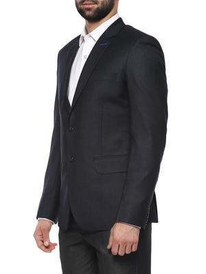 navy blue polyester formal blazer - 14255303 - Standard Image - 2