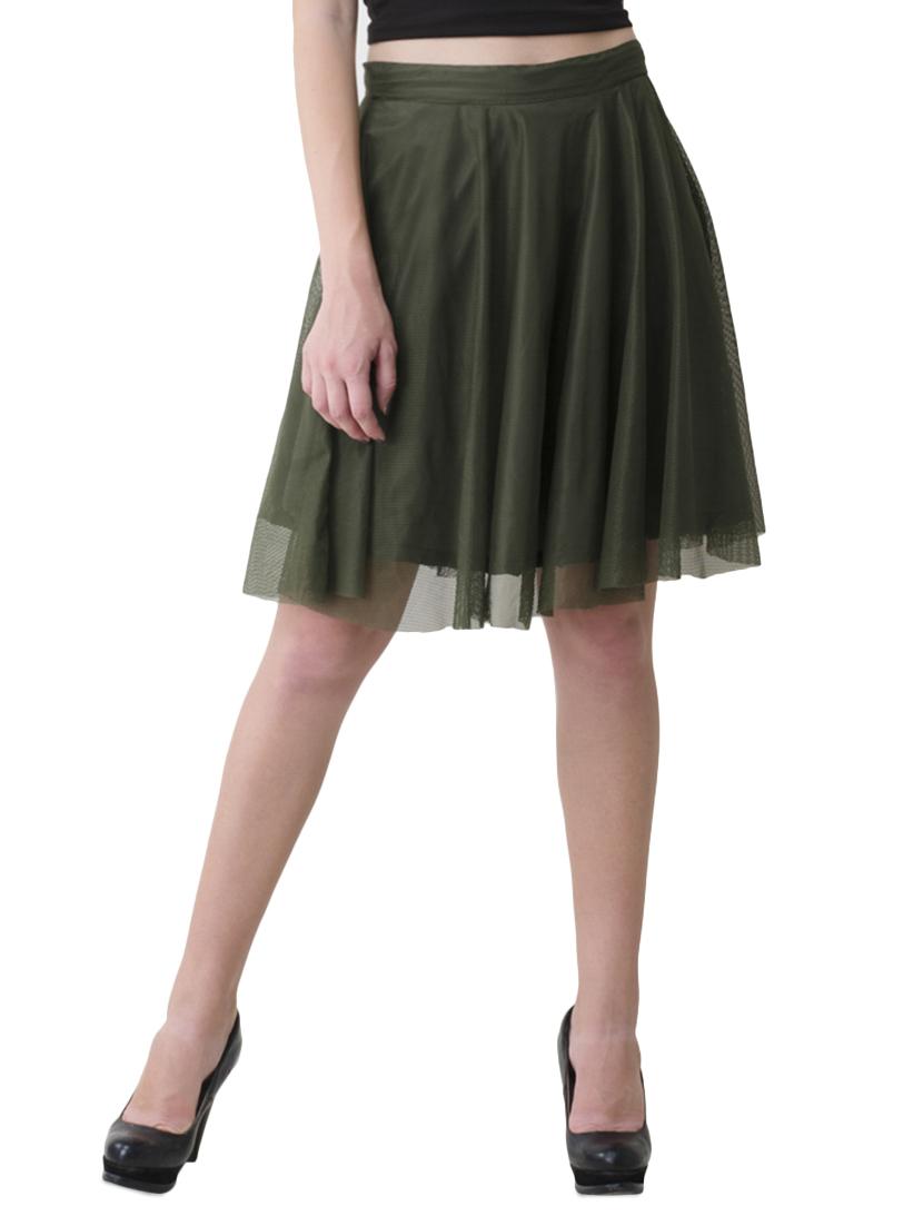 olive tissuenet skater skirts - 14260088 - Zoom Image - 1