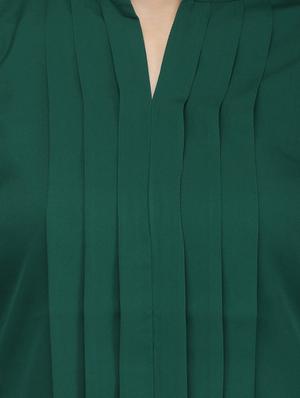 mandarin neck pleated top - 14260873 - Standard Image - 4