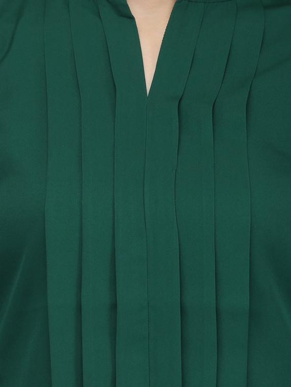 mandarin neck pleated top - 14260873 - Zoom Image - 4