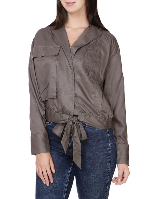 grey cotton jacket - 14261509 - Standard Image - 1