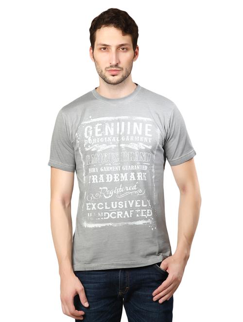 grey cotton front print tshirt - 14262790 - Standard Image - 1