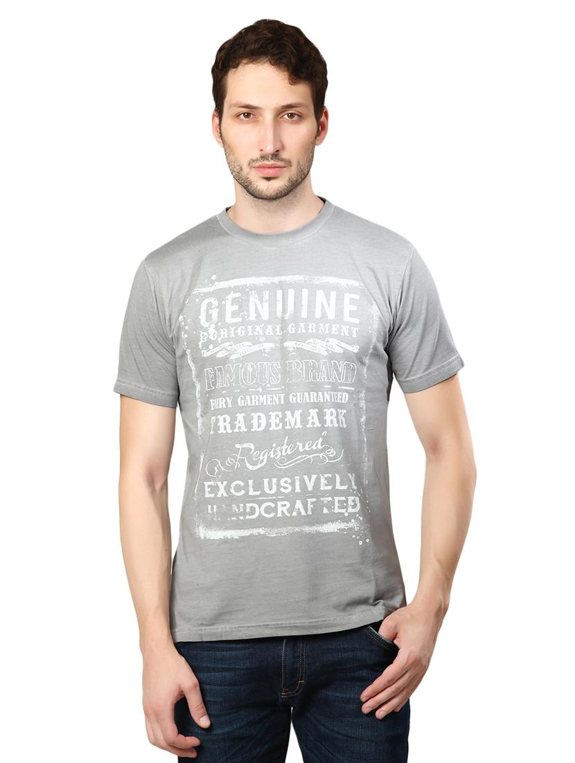 grey cotton front print tshirt - 14262790 - Zoom Image - 1