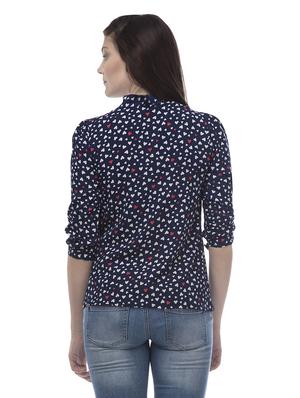 navy blue printed regular top - 14265121 - Standard Image - 3