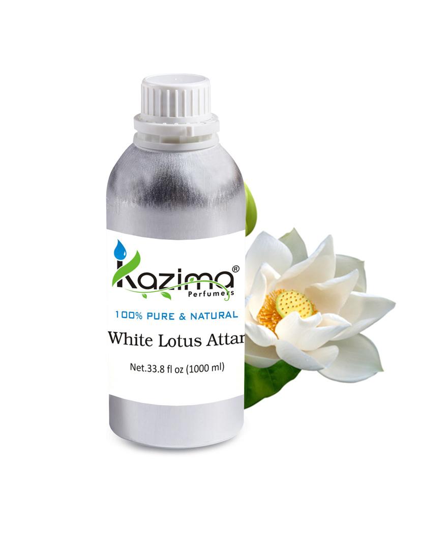 white lotus attar perfume for unisex (1000 ml) - pure natural undiluted - 14265660 - Zoom Image - 1