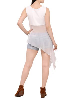 white scuba asymmetric tunic - 14265771 - Standard Image - 3