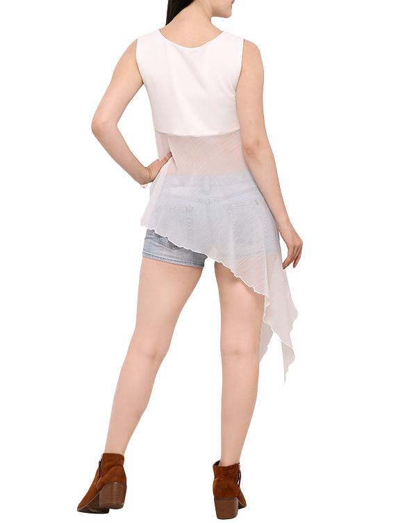 white scuba asymmetric tunic - 14265771 - Zoom Image - 3
