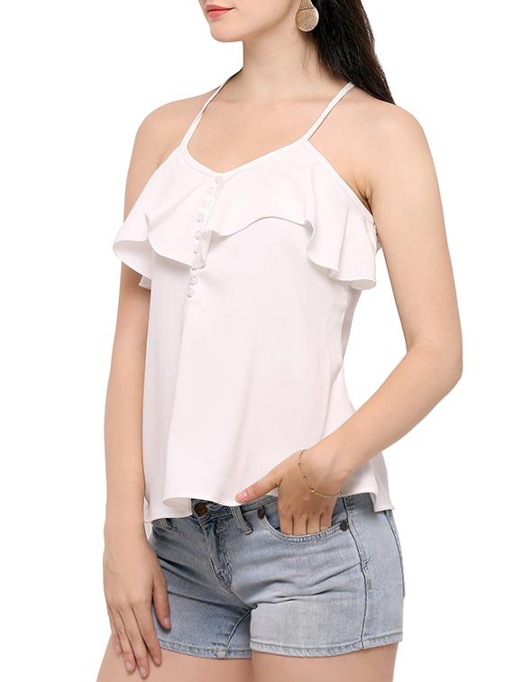 halter neck ruffle top - 14265772 - Zoom Image - 2