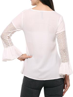 solid white casual top - 14265773 - Standard Image - 3