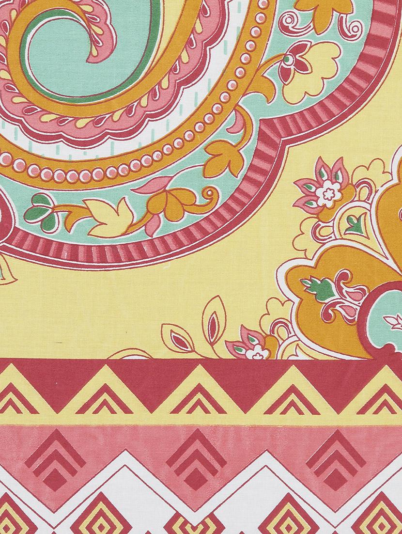 premium satin cotton super king ethnic print bed sheet with two pillow cover - 14265882 - Zoom Image - 5