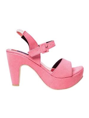 pink faux leather back strap sandals - 14266407 - Standard Image - 2