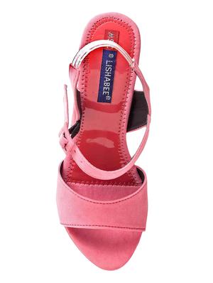 pink faux leather back strap sandals - 14266407 - Standard Image - 4