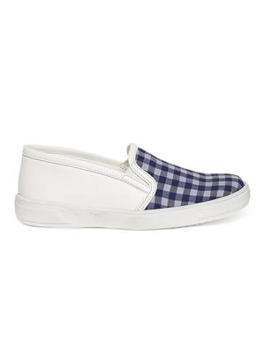 blue leatherette slip on sneaker - 14268497 - Standard Image - 2