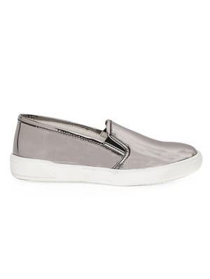 grey leatherette slip on sneaker - 14268500 - Standard Image - 2