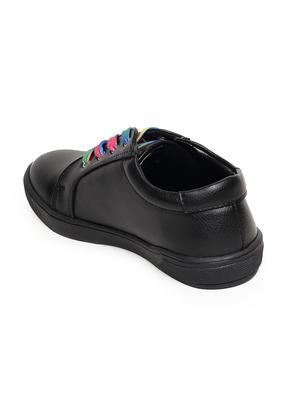 black leatherette lace up sneaker - 14268506 - Standard Image - 3