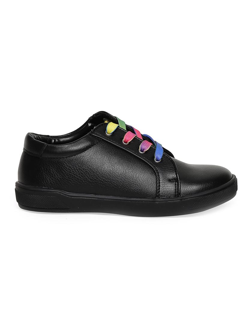 black leatherette lace up sneaker - 14268506 - Zoom Image - 2