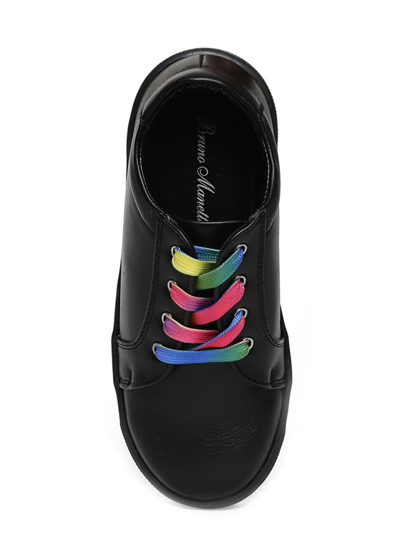 black leatherette lace up sneaker - 14268506 - Zoom Image - 4