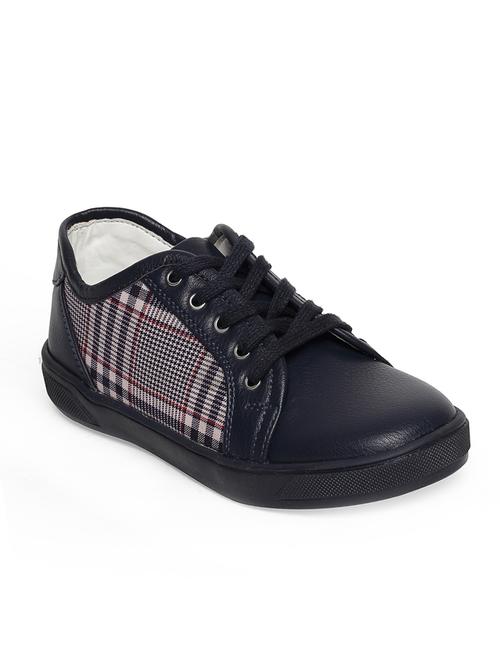 blue leatherette lace up sneaker - 14268508 - Standard Image - 1
