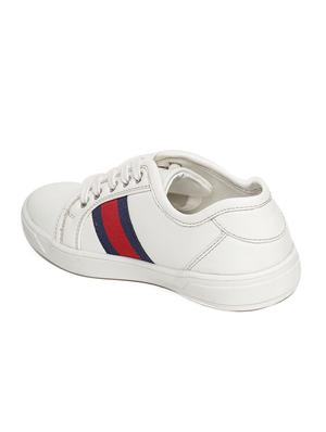white leatherette lace up sneaker - 14268510 - Standard Image - 3