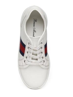 white leatherette lace up sneaker - 14268510 - Standard Image - 4