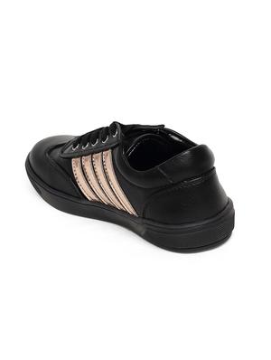 black leatherette lace up sneaker - 14268513 - Standard Image - 3