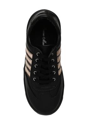 black leatherette lace up sneaker - 14268513 - Standard Image - 4
