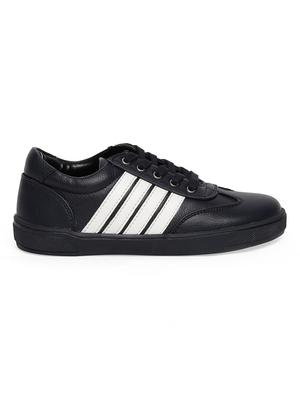 navy blue leatherette lace up sneaker - 14268514 - Standard Image - 2