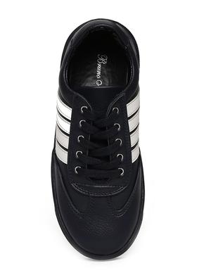 navy blue leatherette lace up sneaker - 14268514 - Standard Image - 4
