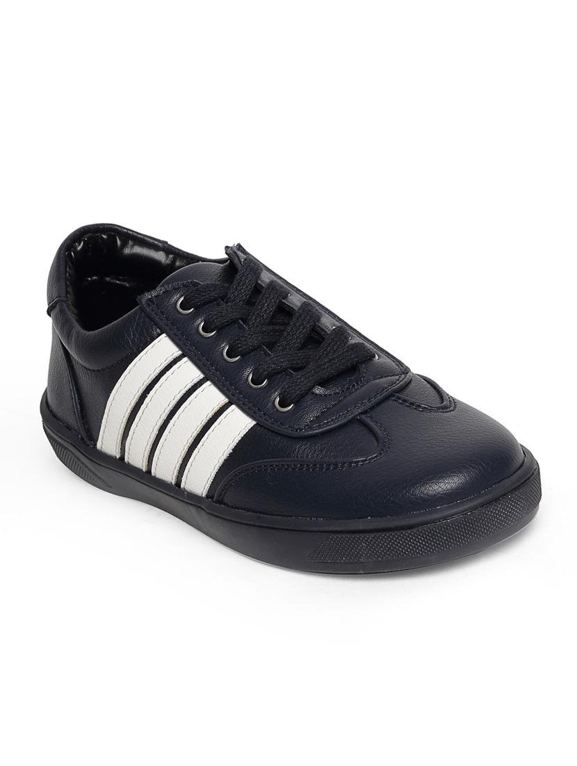 navy blue leatherette lace up sneaker - 14268514 - Zoom Image - 1