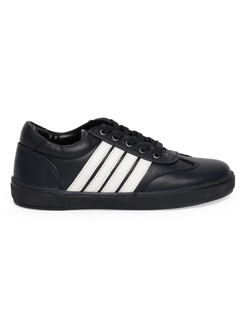 navy blue leatherette lace up sneaker - 14268514 - Zoom Image - 2