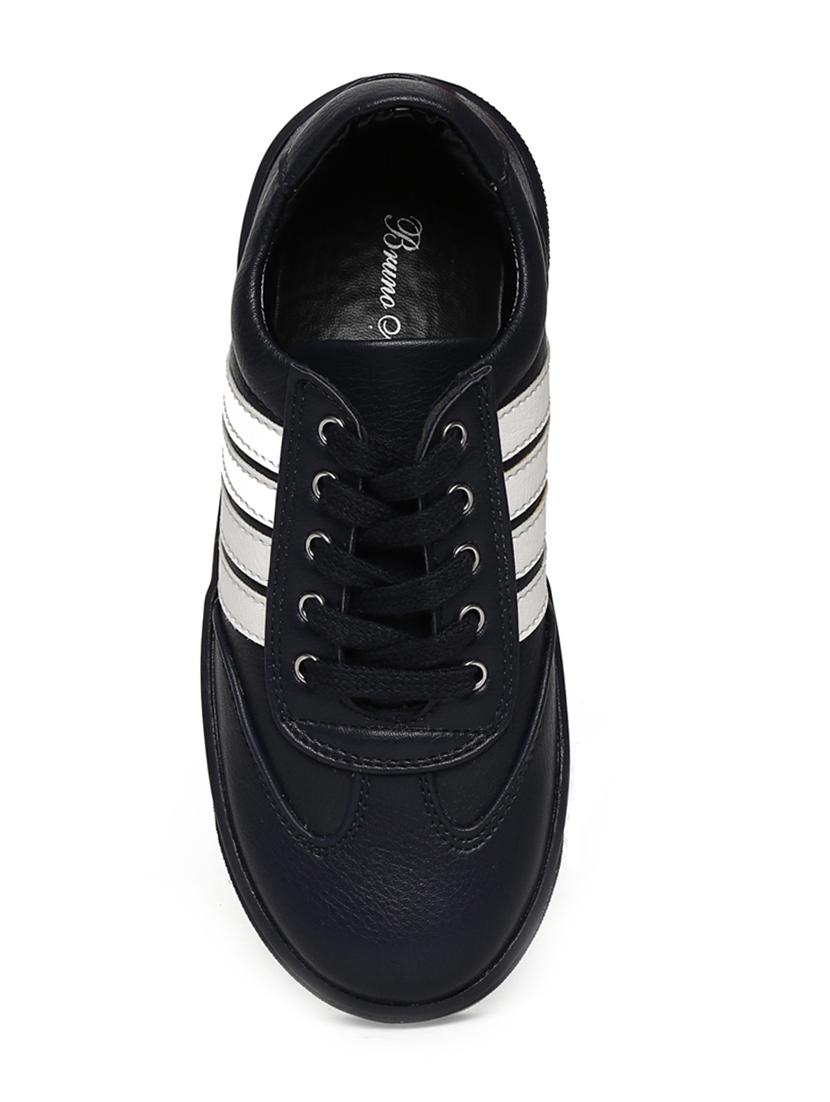 navy blue leatherette lace up sneaker - 14268514 - Zoom Image - 4