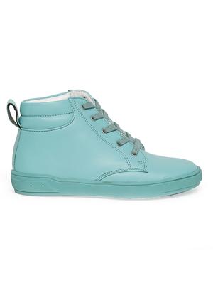 blue leatherette lace up sneaker - 14268523 - Standard Image - 2