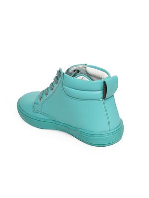 blue leatherette lace up sneaker - 14268523 - Standard Image - 3
