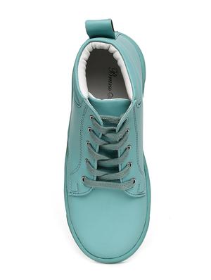 blue leatherette lace up sneaker - 14268523 - Standard Image - 4