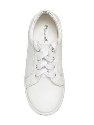 white leatherette lace up sneaker - 14268527 - Standard Image - 4